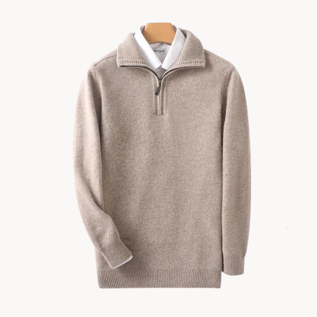 Caden Wool Quarter Zip Sweater