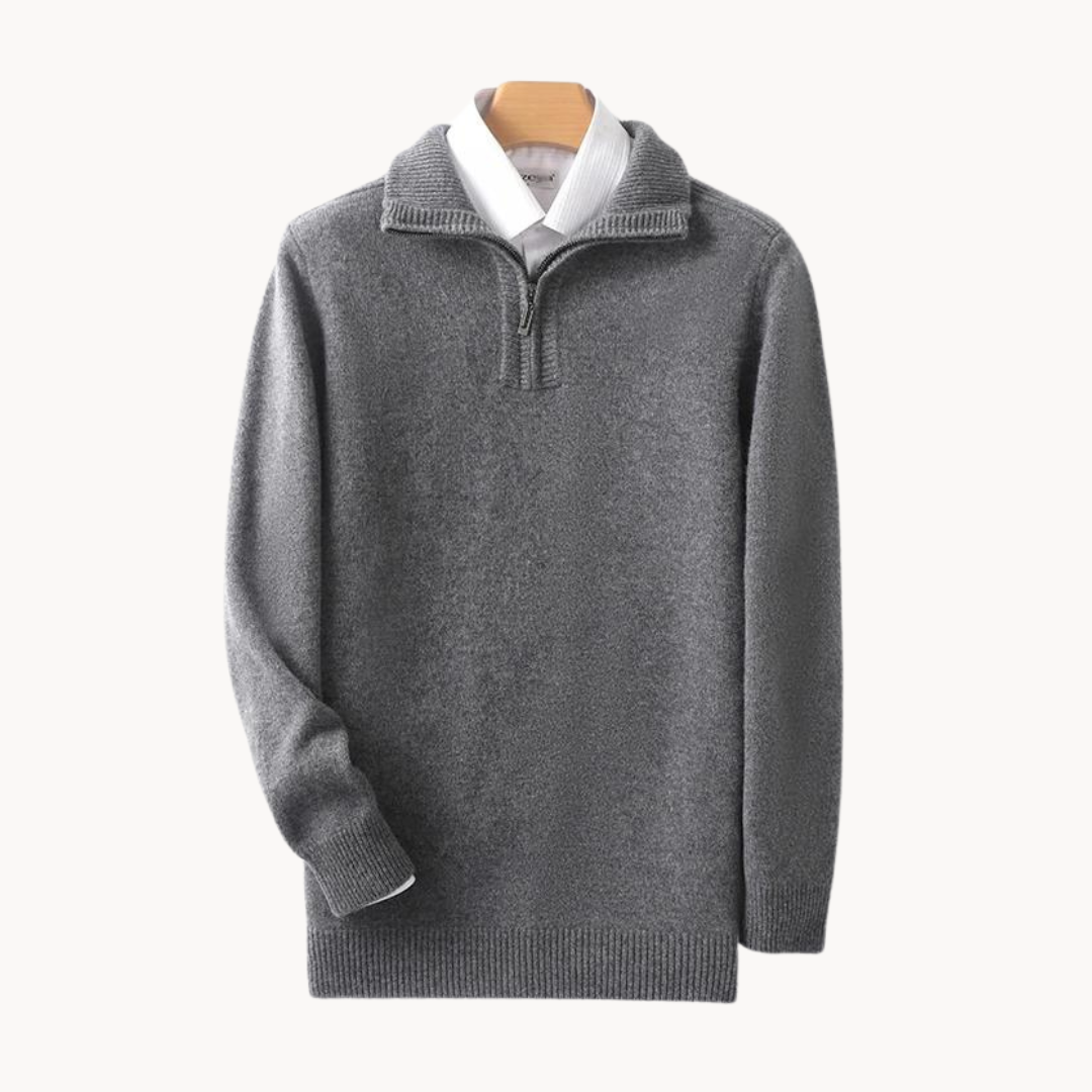 Caden Wool Quarter Zip Sweater