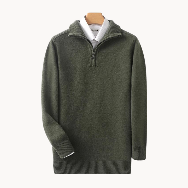 Caden Wool Quarter Zip Sweater