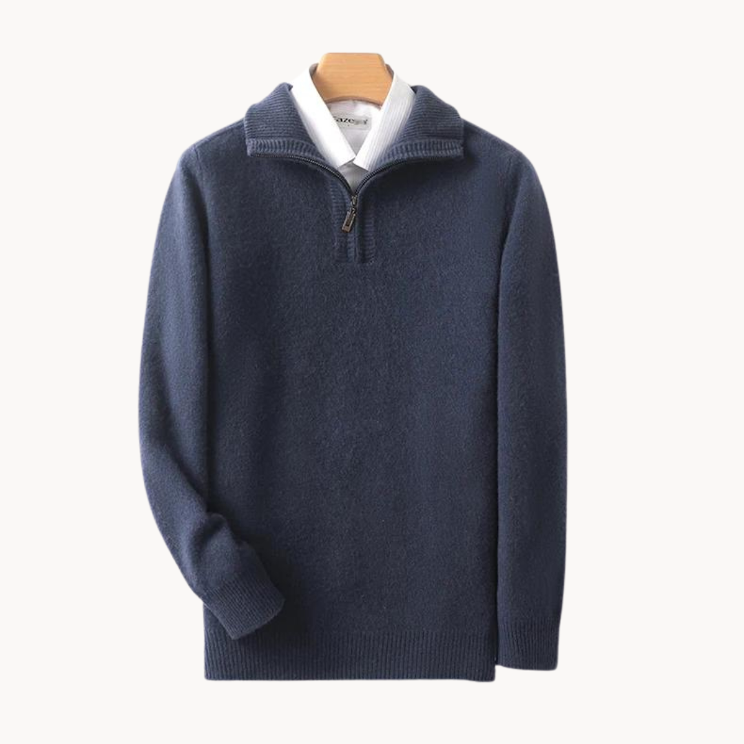 Caden Wool Quarter Zip Sweater