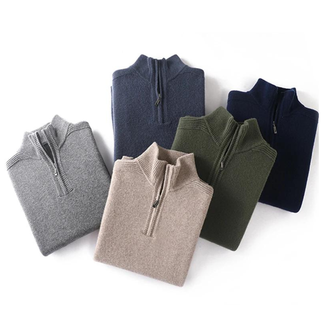 Caden Wool Quarter Zip Sweater